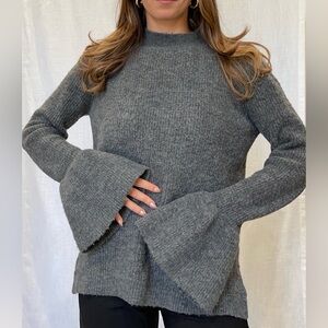 Free Generation Los Angeles Grey Stretch Crew Neck Sweater